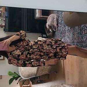 Floral retro button shirt dress